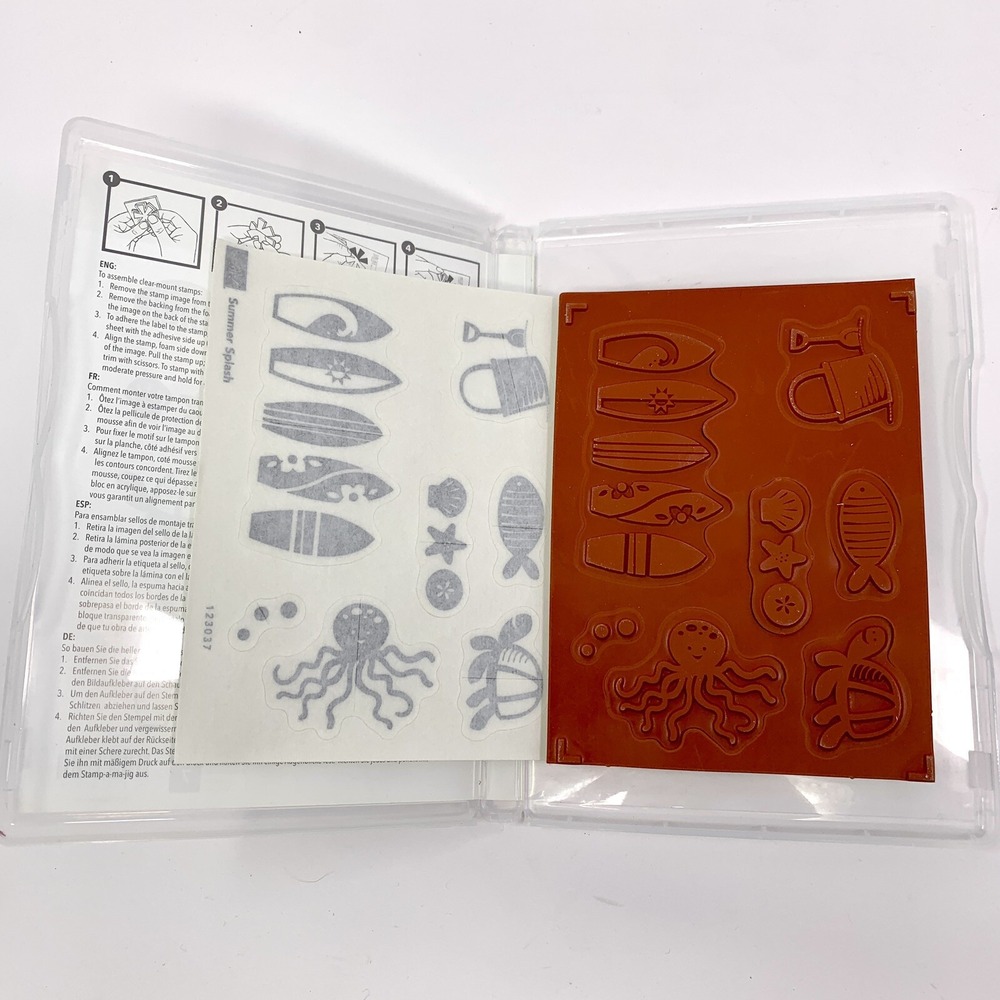 Stampin Up! Set of 7 Stamps ~ Summer Splash ~ Sea Sand Surf & Beach - Not Sealed - Picture 3 of 4